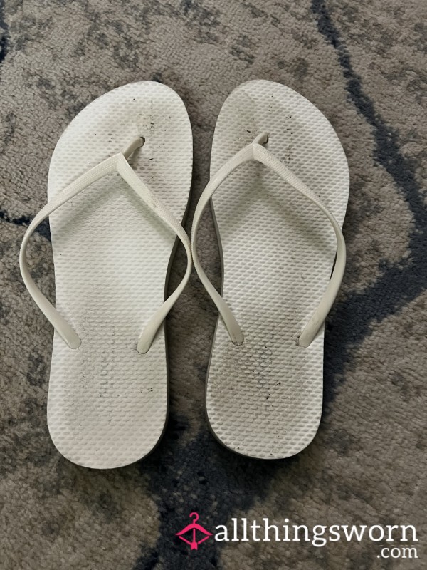 White Flip Flops