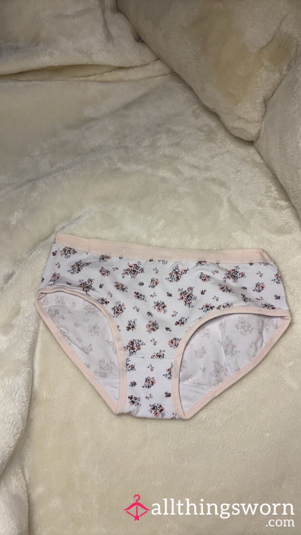 White Flor*l Bikini Panties