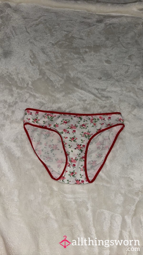 White Flor*l Bikini Panties