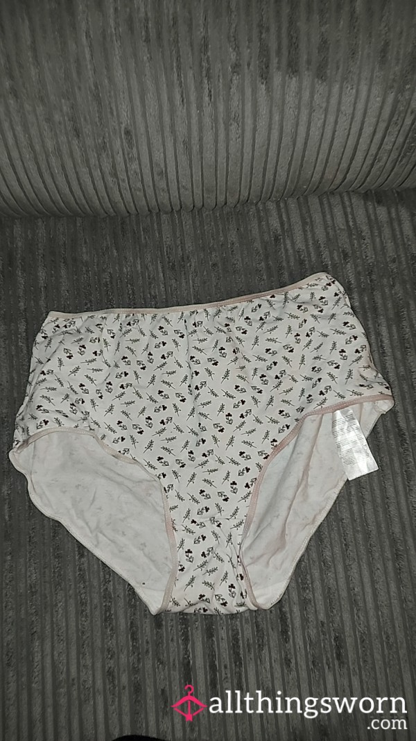 White Flor*l Panties