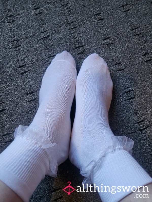 White Frilly Socks