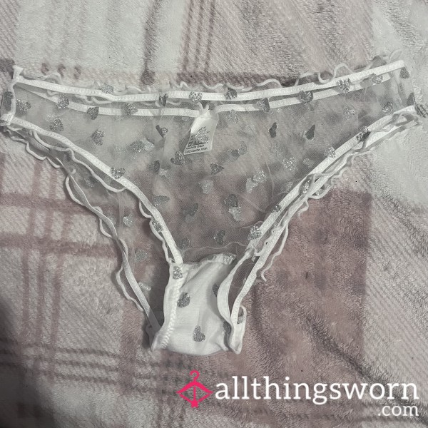 🤍 White Flor*l Mesh Panties + 2 Min Play Video Included ♡ £5 UK P&P 💌 Worldwide Shipping Available ⚓️