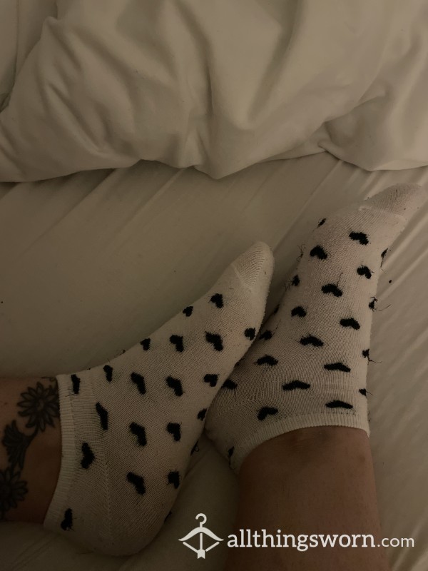 White Heart Socks