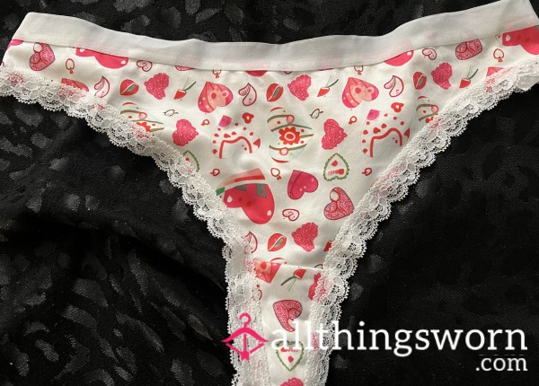 White Hearts Thong