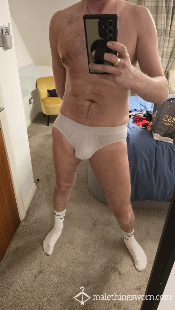 Muscy White Jocky Breifs, 3 Day Worn