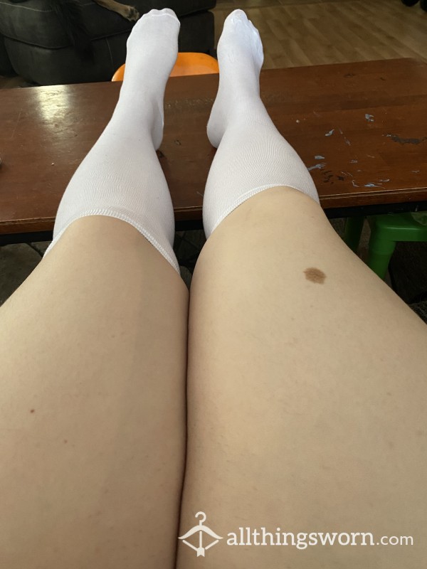 White Knee High Socks