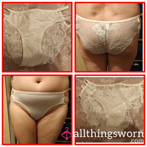 White Lace Back Cotton Front Knickers