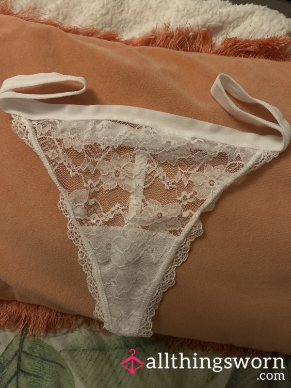 White Lace Barely There Thong/gstring