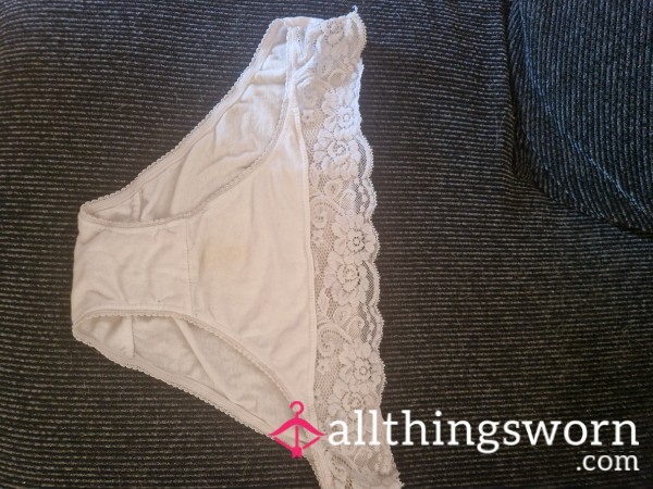 White Lace Detail Hipsters Available For Wears. 1 Ovulating Day Already Worn For Custom, But They 👻