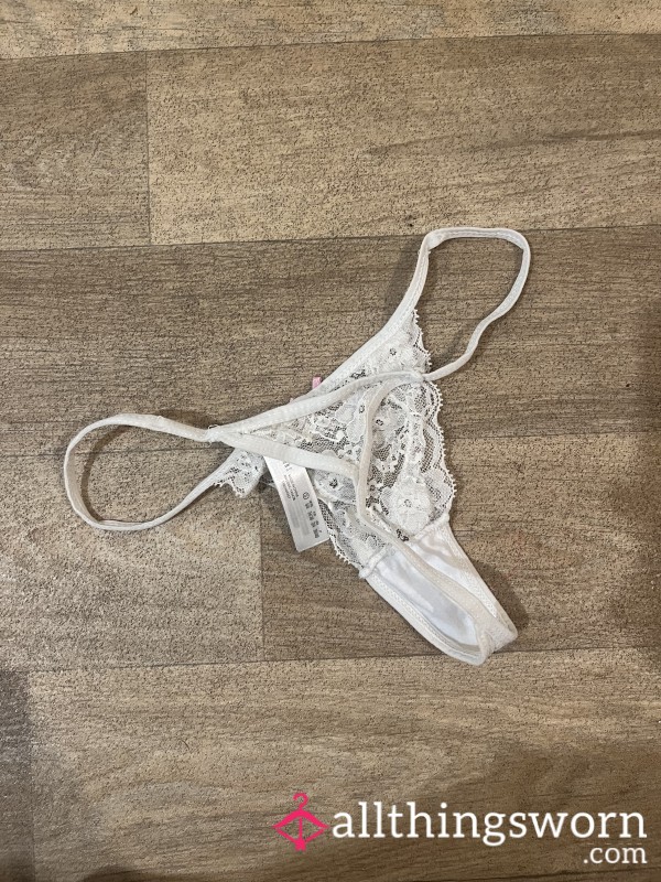 White Lace G String