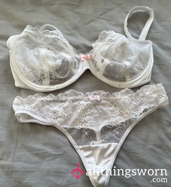 White Lace Panty And Bra Set