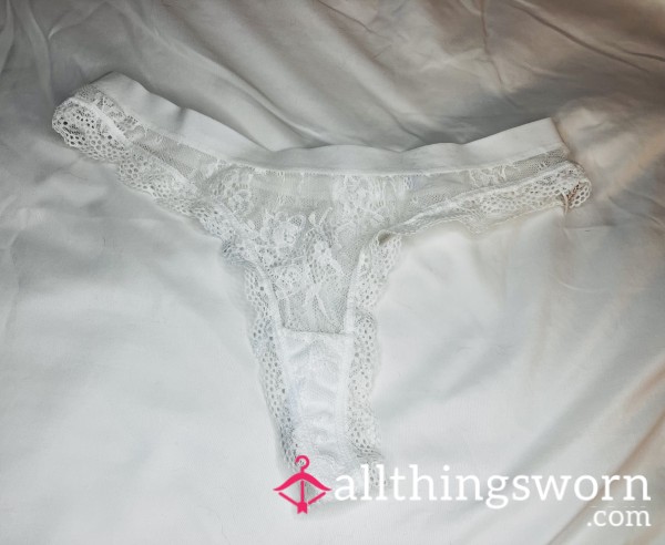 White Lace Tanga Thong! Size M