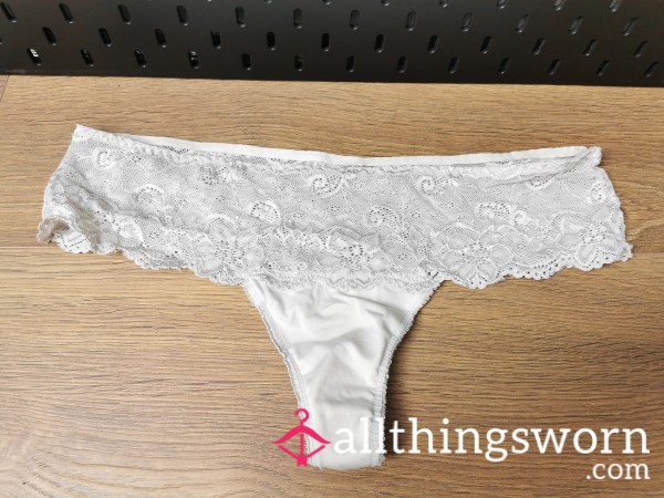 White Lace Thong