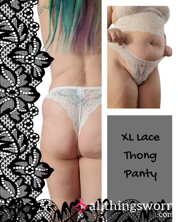 White Lace Thong