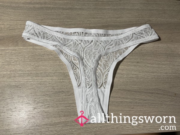 White Lace Thong