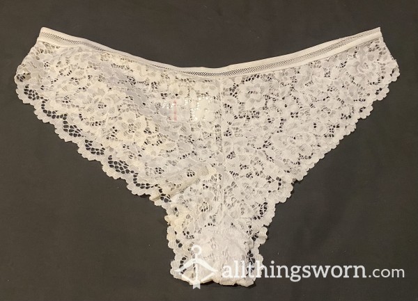 White Lace Worn Panties