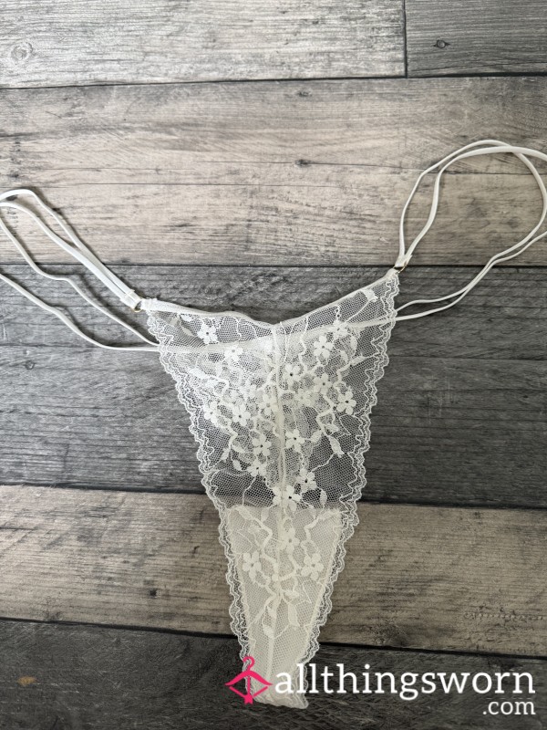 White Lacey G String 🤪