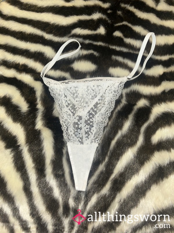 White Lacey G-String/Thong