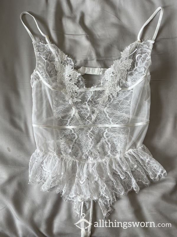 White Lacy Dallianse Bodysuit