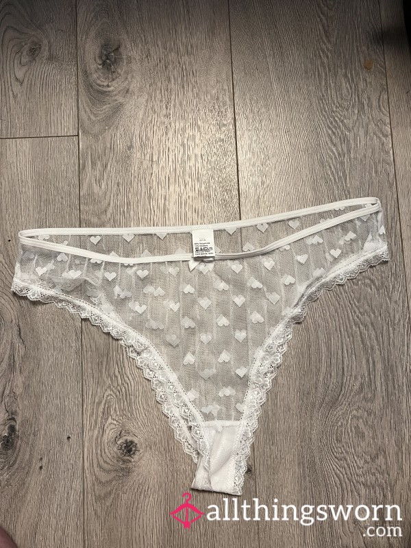 White Lacy Thong