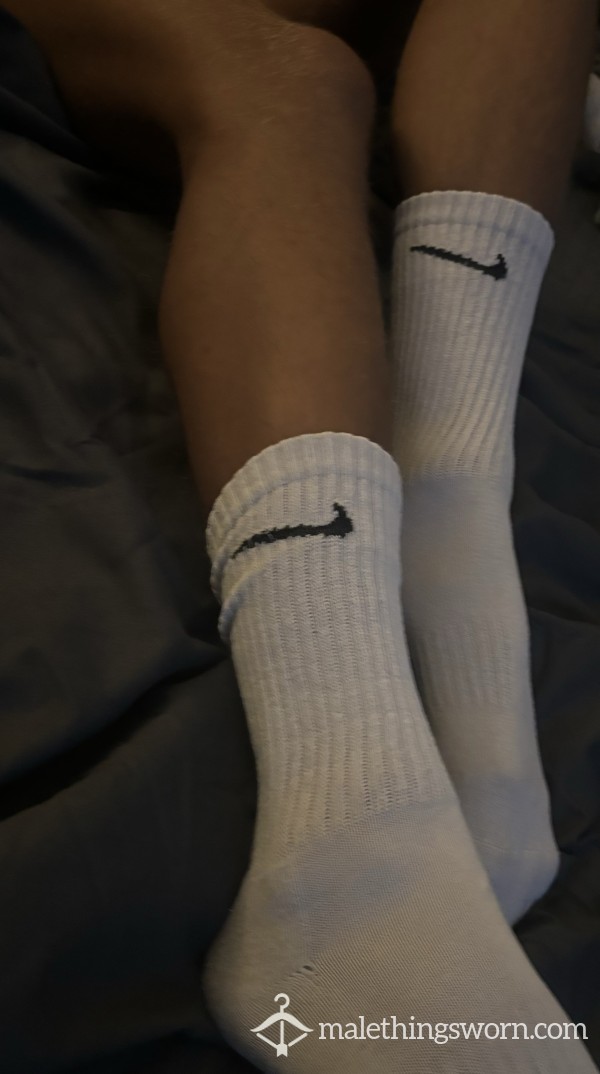 White Long Nike Socks