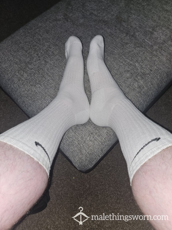 White Long Nike Socks