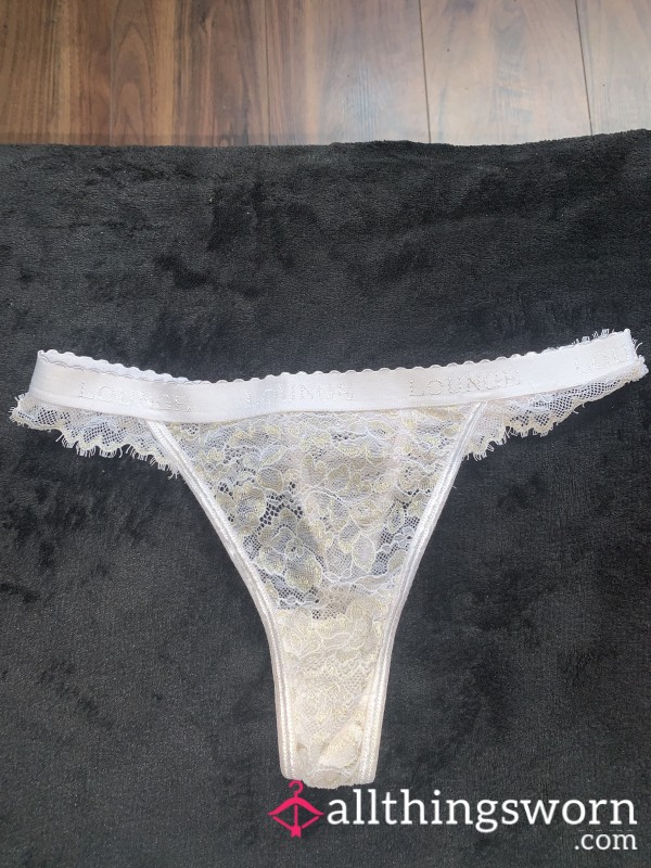 White Lounge Lace Thong