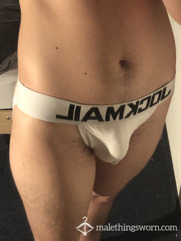 White Men's Jockmail Jockstrap