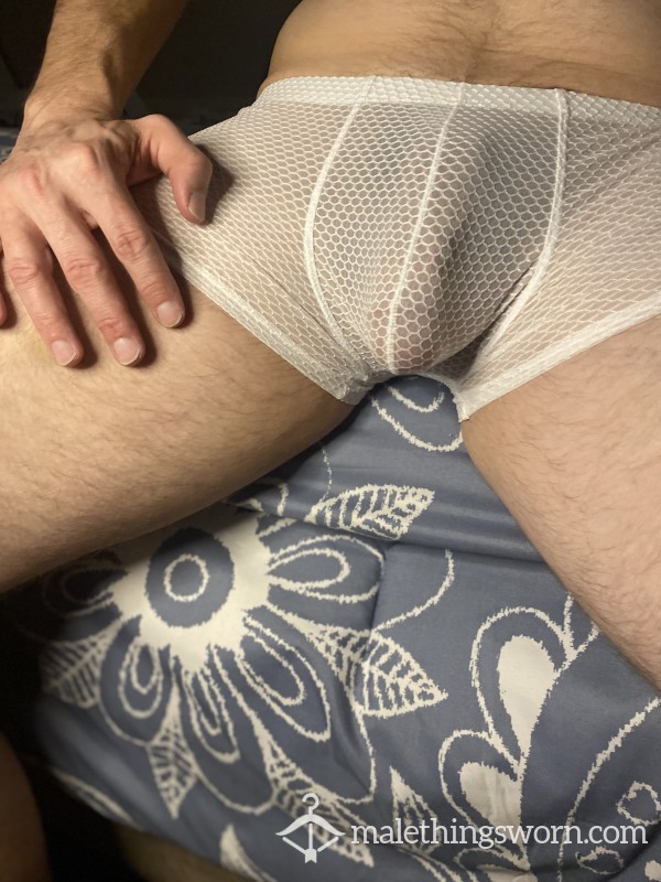 White Mesh Boxer Briefs