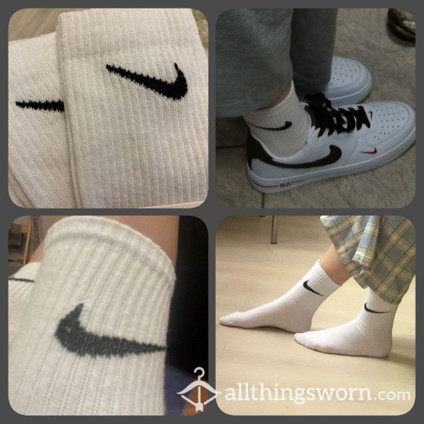 White "Nike" Socks