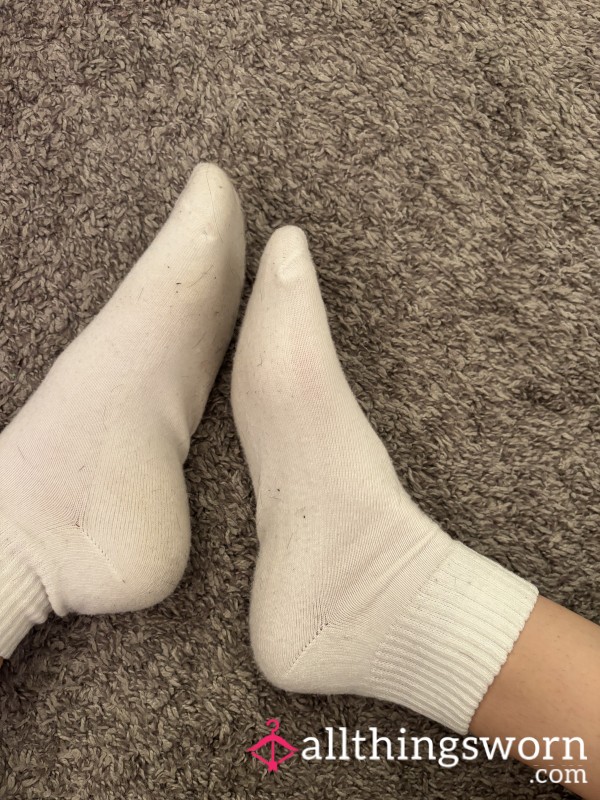 White Pair Of Socks 🧦 Sweaty From A Young Girl 👅