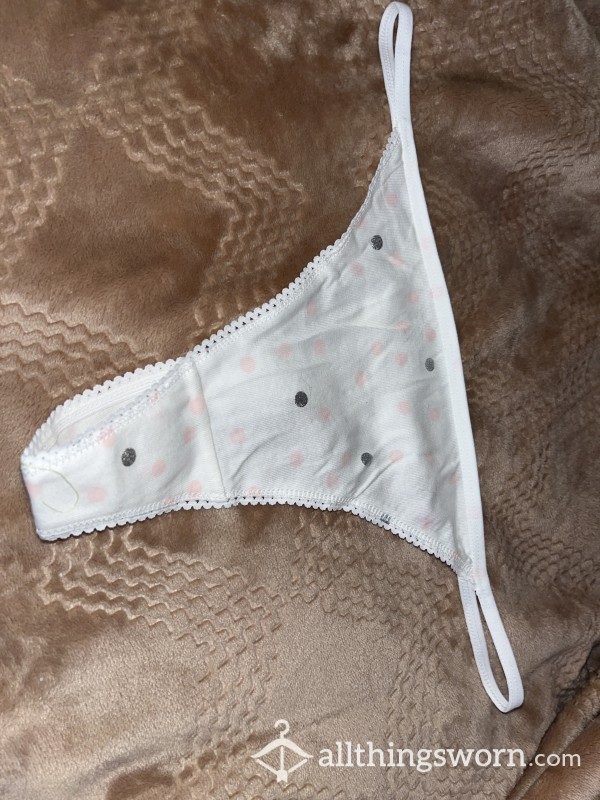 White Pattern Thong