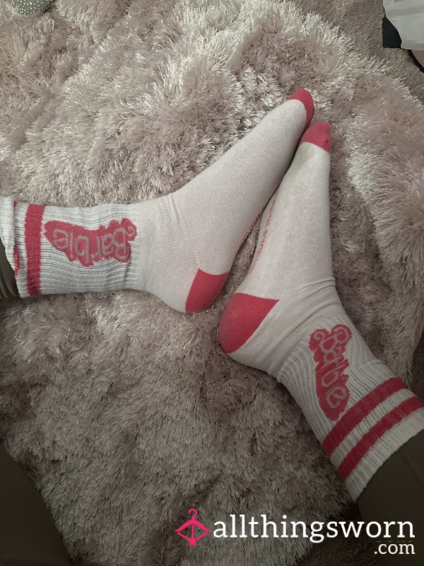 White/ Pink Barbie Socks