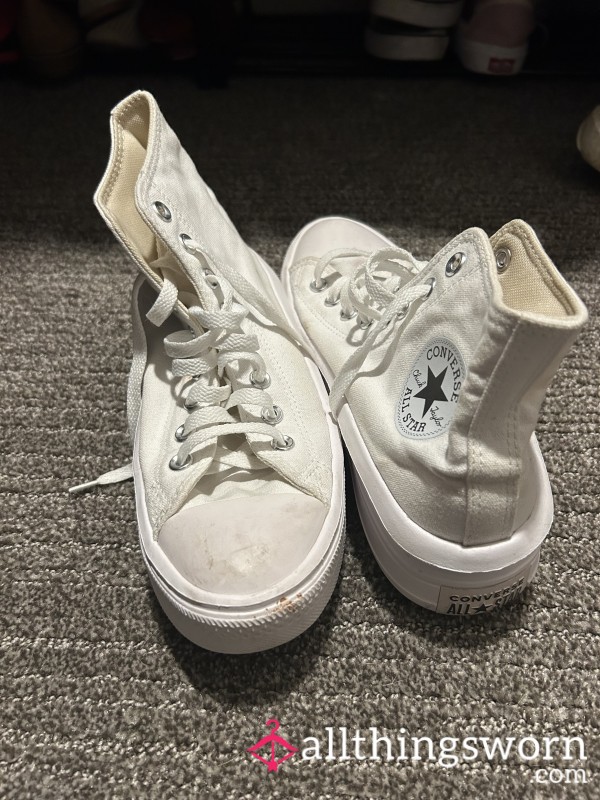 White Platform Converse