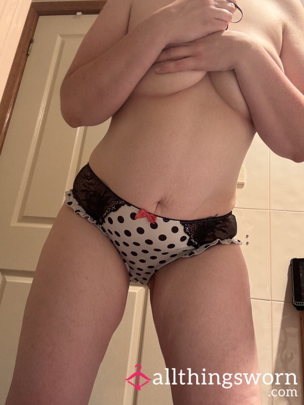 White Polka Dot, With Black Lace