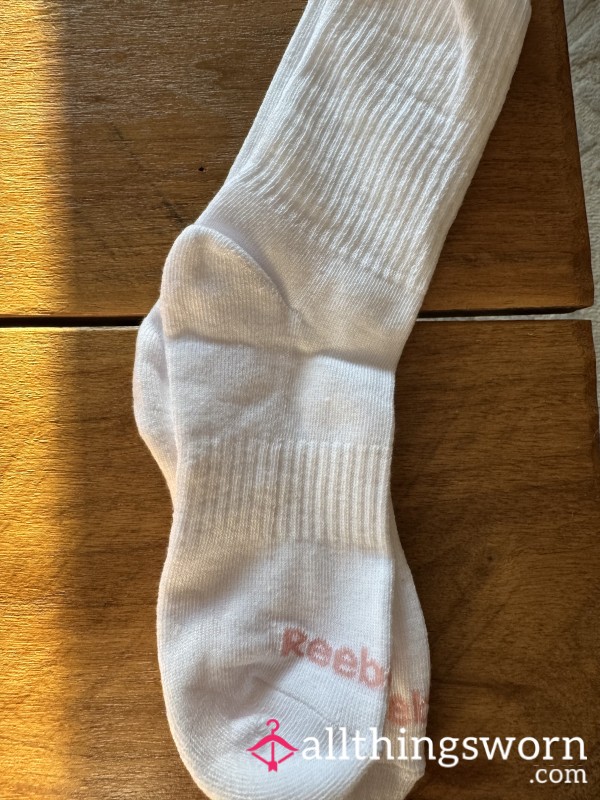 White Reebok Crew Socks