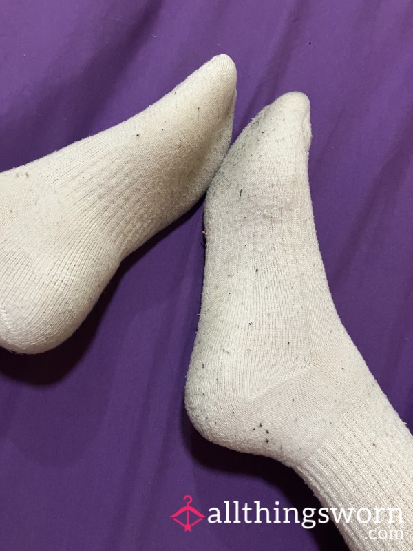 White Reebok Well Worn Women’s Whie Socks Ankle Length