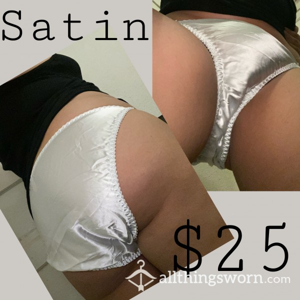 White Satin Bikini $25