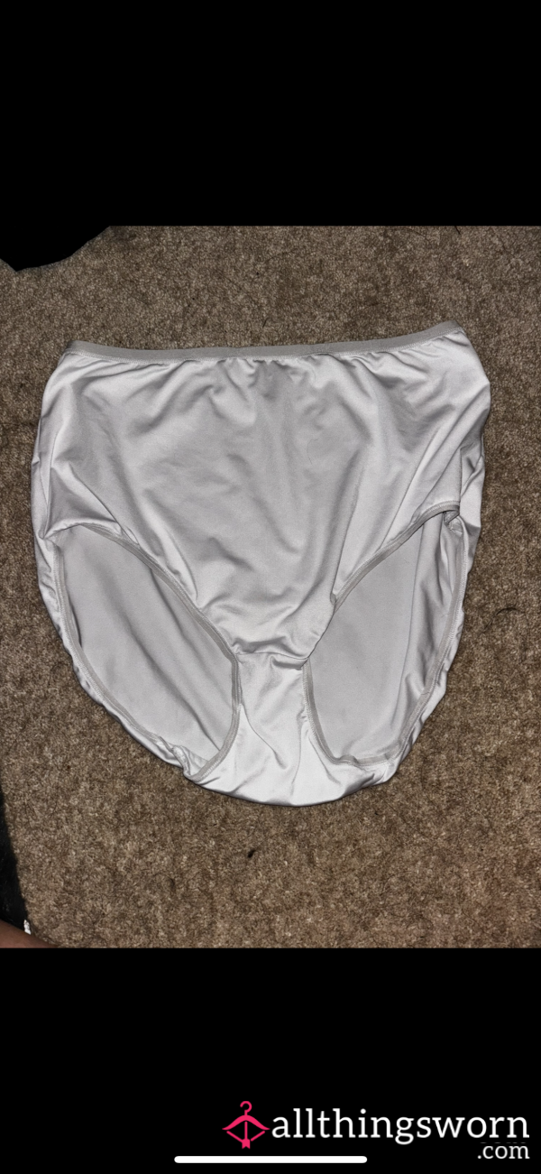 White Satin Feel Grannie Panties