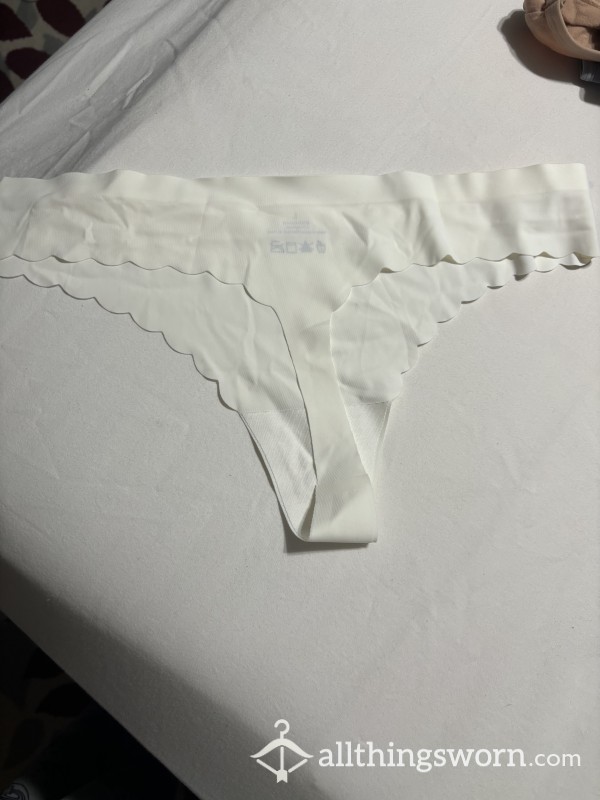 White Satin Thong