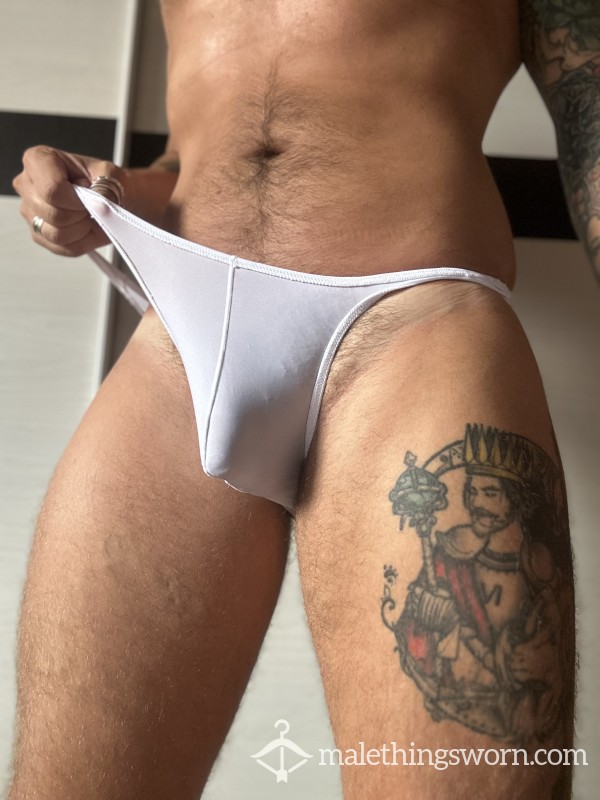 White Semi Transparent Thong (L)