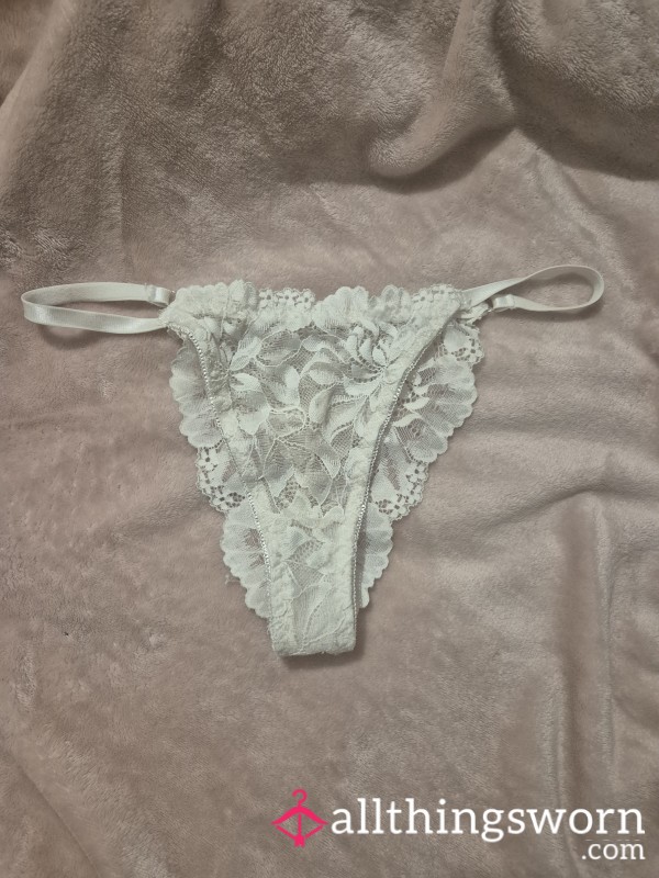 White Size 10 Panties, Well Worn,