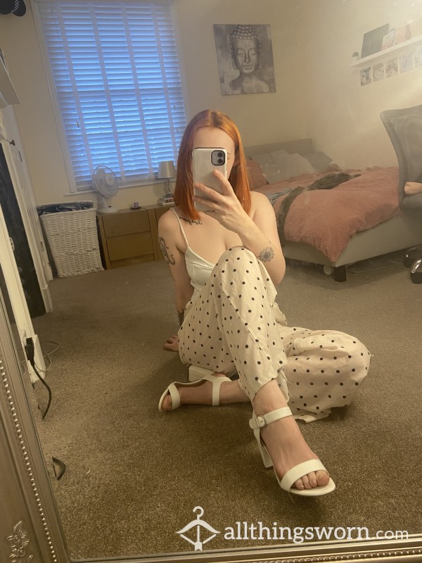 White Size 6 Strappy Heels