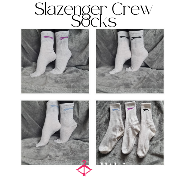 White Slazenger Crew Socks | 3 Days Wear | Includes Pics & Clip | See Listing For More Info - From £20.00