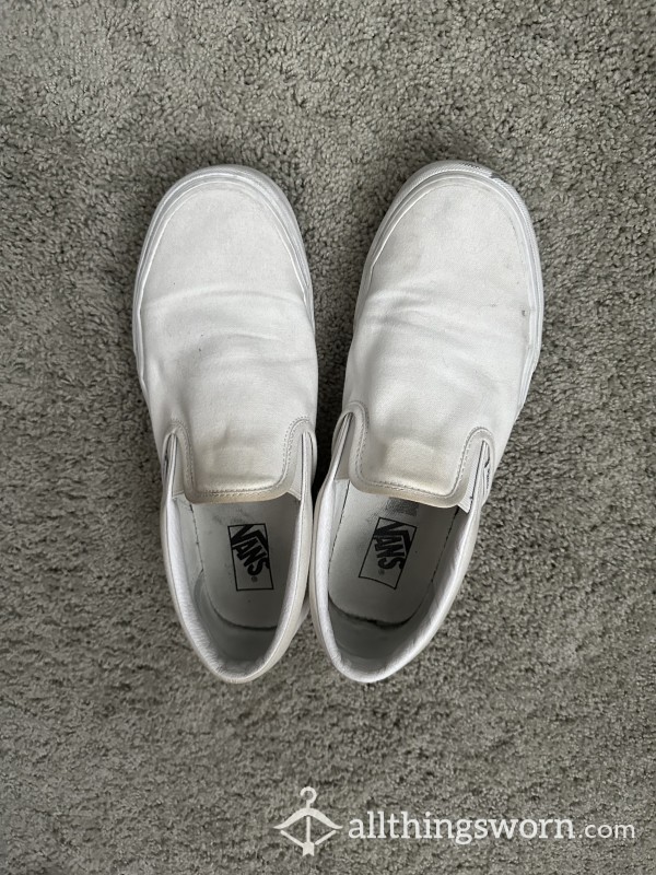 White, Slip-on Vans