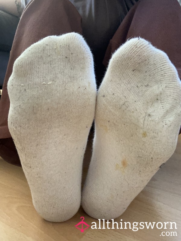 White Smelly Worn Socks