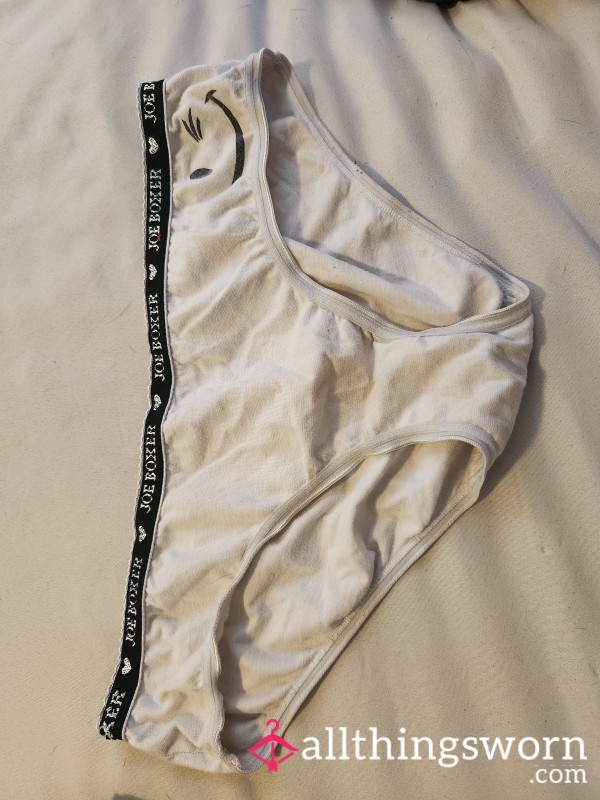 White Smiley Face Panties Comes With 24 Hours Wear!