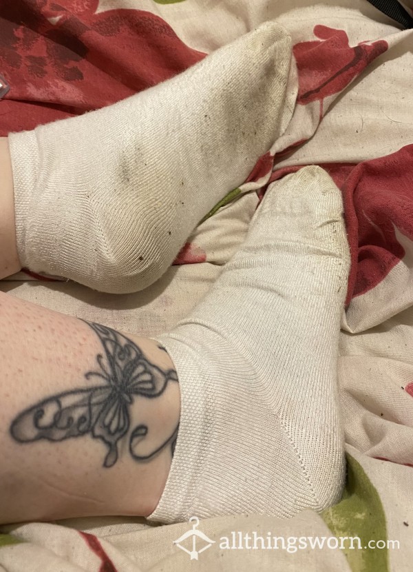 White Trainer Socks 48h Wear + 8 Mile Walk In Trainers 🥵