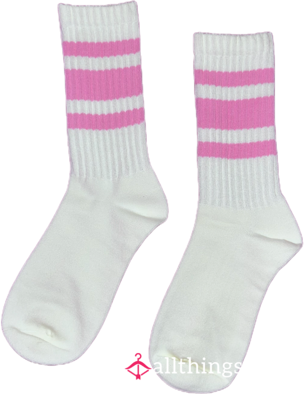 White Socks With Pink Stripes