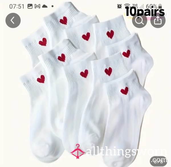 White Socks With Red Heart